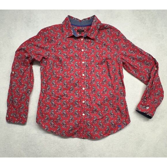 Talbots Tops - Talbots Womens SZ 12 Paisley Print Long Sleeve‎ Button Down Blouse 100% Cotton